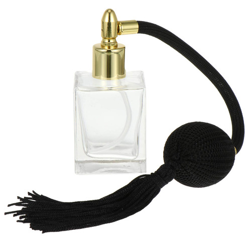 KALLORY 1pc Perfume Airbag Bottle Dropper Clear Perfume Bottles Refillable Vintage Perfume Bottle Airbag Perfume Container Perfume Sub Bottle Tube Ball Face Long Tassels Glass Travel Fancy