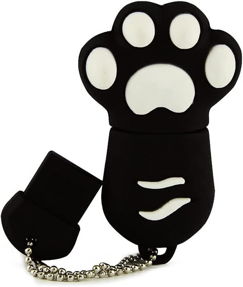 128GB USB 2.0 Flash Drive Cute Animal Cat Paw Shape Pen Drive Thumb Drives Jump Drive Memory Stick Pendrive Flash Disk (Black)