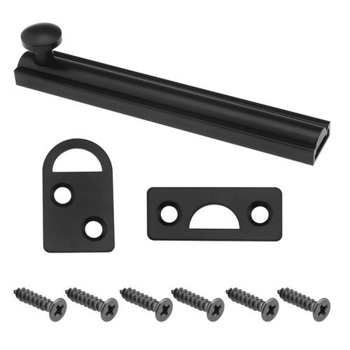 The Lord of the Tools Solid Brass Surface Bolt Set 4 Inches Sliding Lock Barrel Bolt Lock Hardware Slide Surface Door Bolt for Securing in-Swinging/Out-Swinging Door