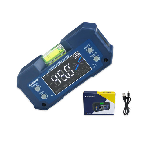 SHAHE Dual Axis Digital Protractor Inclinometer Rechargeable Digital Angle Gauge Mini Magnetic Electronic Level Box