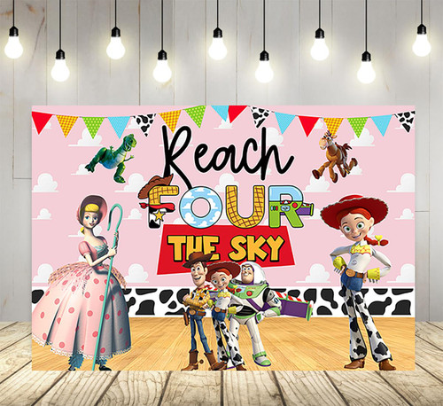 Reach Four The Sky Backdrop for 4th Birthday Party Supplies Pink Sky Photo Backgrounds 4th Birthday Theme Baby Shower Banner 59x38in Reach Four The Sky Backdrop for 4th Birthday Party Supplies Pink Sky Photo Backgrounds 4th Birthday Theme Baby Shower Banner 59x38in