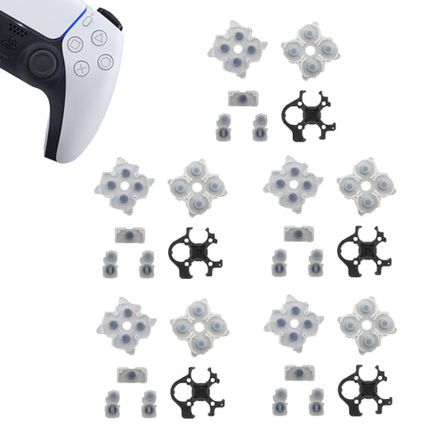 5 Sets Silicone Conductive Rubber Pads Replacement for Playstation 5 PS5 Controller Parts for BDM-020 DualSense 5 L1 R1 L2 R2 Adhesive Button Changing Keypad Repair Replacement Part Tool Kit(2.0)