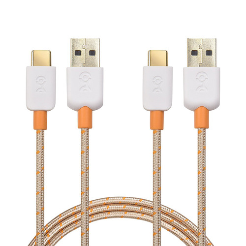 Cable Matters 2-Pack USB Type C (USB-C) to Type A (USB-A) Cable with Braided Jacket in Gold 3.3 Feet
