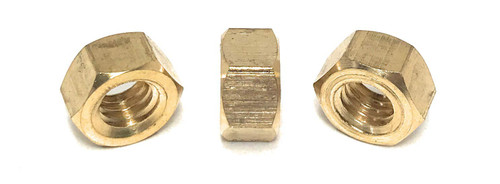 3/8-16 Brass Finished Hex Nuts - Solid Brass Hex Nuts (25 Pieces)