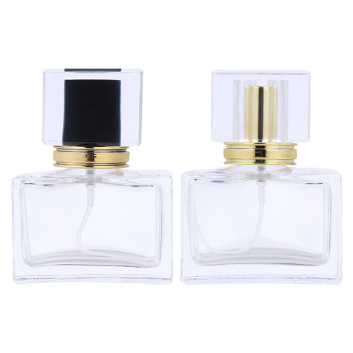 COOPHYA 2pcs 30ml Perfume Bottle Glass Perfume Clear Spray Bottle Glass Spray Bottles Glass Cosmetic Bottles Perfume Dispenser Bottle Perfume Spray Square Glass Filling Empty Bottle
