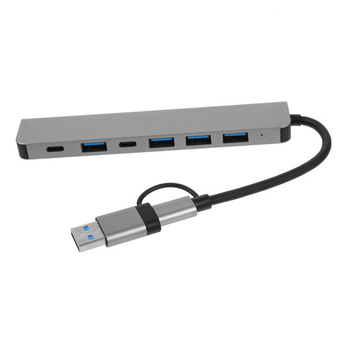 WOFASHPURET 7-in-1 Extender USB Hub for Laptop Multi USB Port USB Extension Cable Multiple Port USB Ports USB Port Hub USB Splitter for Laptop Multiple Interfaces Dispenser Abs