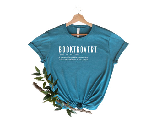 Funny Booktrovert Definition Shirt, Bookish T-Shirt, Library Lover Shirt, Teacher or Librarian Gift, Bookworm and Book Nerd Shirt, Gift for Bookworm