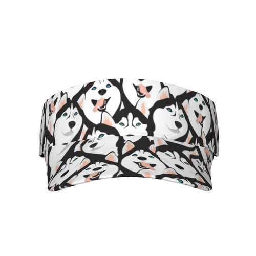 Cute Husky Unisex Sports Sun Visor Adjustable Sun Hat Cap for Golf Tennis