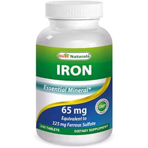 Best Naturals Iron ferrous sulfate 65 mg 240 Tablets Best Naturals Iron ferrous sulfate 65 mg 240 Tablets