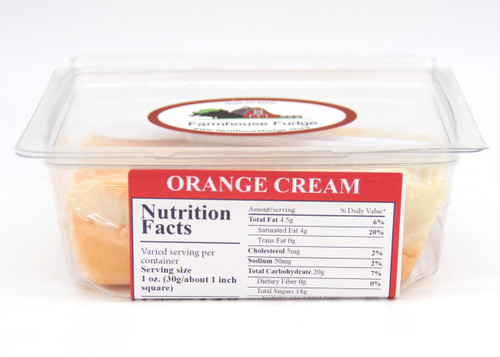 Farmhouse Fudge: Orange Cream Fudge - Fresh Fudge with Butter and Cream, No Marshmallows! Perfect treat for everyone! Grab & Go Fudge container (8 Ounce)
