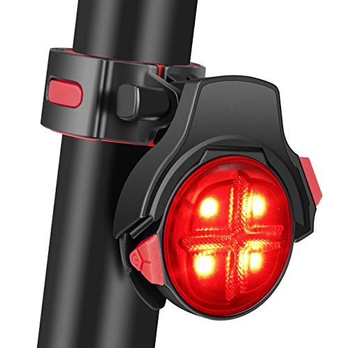 Hydnora Bike Tail Light, Wireless USB Rechargeable Waterproof Bicycle Taillights Smart Brake Warning Removable LED Safety Bike Rear Light 5 Lighting Modes Bike Light Bicycling