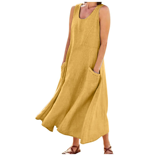 OIOLOYJM Plus Size Summer Dress Women's Summer Dresses Cotton Dress for Women Casual Dresses for Women Plus Size Sundress Linen Dress for Women Summer Plus Size Summer Dresses Maxi Dresses for