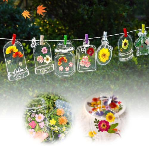 MISSCHILI 40PCS Dried Flower Bookmark Kit, DIY Transparent Dried Flower Bookmarks Clear Bookmarks, Handmade Dried Flower Bookmarks Set Bookmarks Without Dried Flowers (A-40pcs)