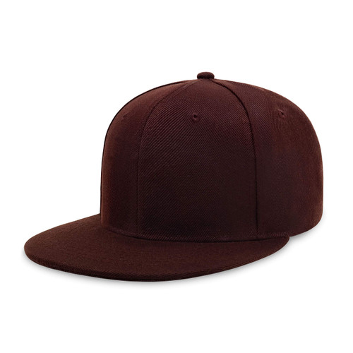 CHOK.LIDS Flat Bill Visor Classic Snapback Hat Blank Adjustable Brim High Top End Trendy Color Style Plain Tone Baseball Cap (Coffee Brown)