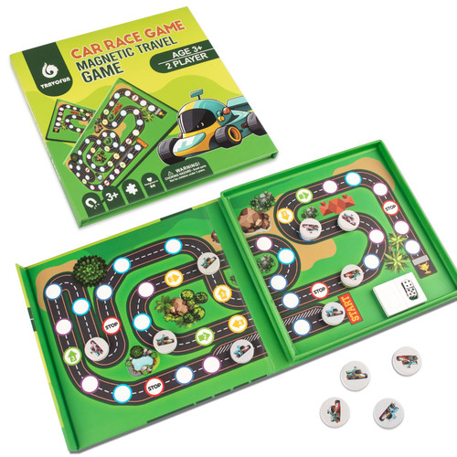 Magnetic Car Race Game for Kids 3-8 - Perfect Travel Toy for Toddlers - Fun Road Trip & Airplane Activity - Camping Game Essentials Magnetic Car Race Game for Kids 3-8 - Perfect Travel Toy for Toddlers - Fun Road Trip & Airplane Activity - Camping Game Essentials