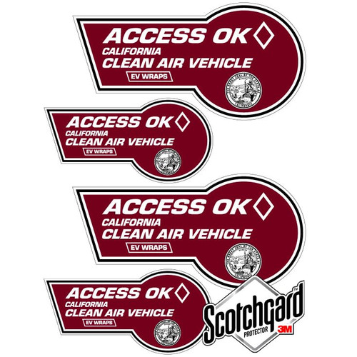 California HOV Stickers 3M Paint Protection Film - 2022, 2023, and 2024 (for Red, Green, and Yellow Stickers)
