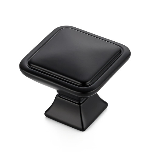 Ravinte 5 Pack Solid Single Hole Square Foot Cabinet Arch Knobs Kitchen Cabinet Knobs Matte Black Cabinet Knobs Black Drawer Pulls Kitchen Cabinet Hardware Knobs for Cabinets Cupboard Handles