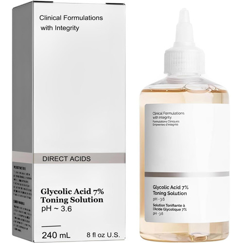 240ML Glycolic Acid 7% Toner, Glycolic Acid 7% Toning Resurfacing Solution, Facial Exfoliation Astringe Pores, Hydrates and Reduces Skin Blemishes 240ML Glycolic Acid 7% Toner, Glycolic Acid 7% Toning Resurfacing Solution, Facial Exfoliation Astringe Pores, Hydrates and Reduces Skin Blemishes