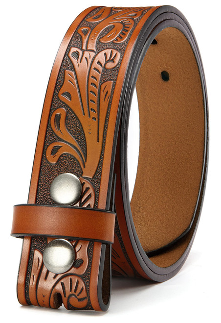 Ssumday Western Cowboy Brown Style Belts for Men Women Female Girl Ladies Cowgirl Belt Jeans Pants without Buckle(NZYHBR-S) Ssumday Western Cowboy Brown Style Belts for Men Women Female Girl Ladies Cowgirl Belt Jeans Pants without Buckle(NZYHBR-S)