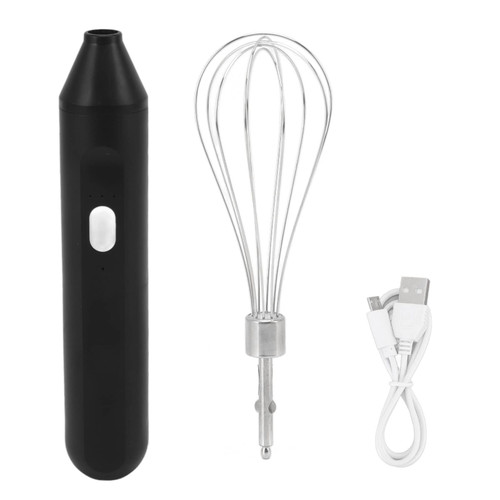 Electric Hand Mixer Electric Egg Beater Whisk Handheld Milk Frother USB Charging Milk Frother Portable Cordless Drink Mixer(Black)