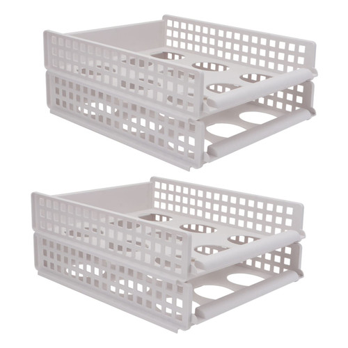 LABRIMP 2Pcs storage basket storage Wardrobe clothing drawers for clothes storage plastic drawers Storage rack locker Closet Organizer Bin clothes drawer white to stack