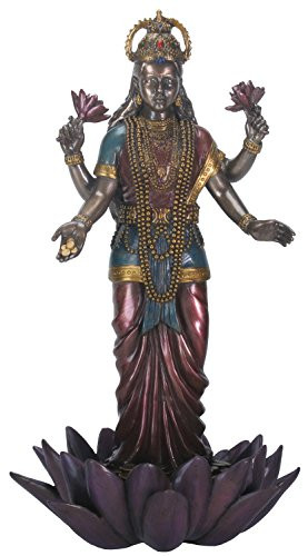 YTC 9.5 Inch Standing Lakshmi Eastern Statue Figurine, Multicolored