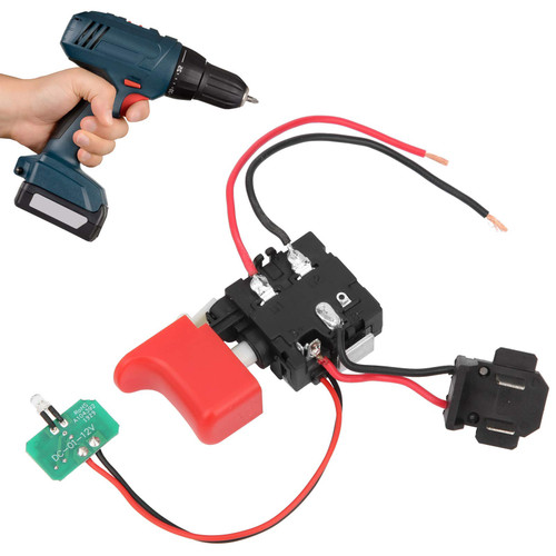 DCJZ1201 Switch Drill Trigger Switch Electric Power Tool Accessories Drill Trigger Switch Tool Constant Speed Change Plastic + Aluminum/ 7.2-24V 16A DC