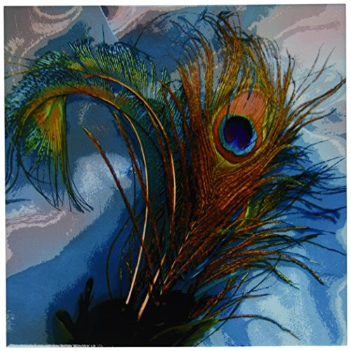 3dRose ct_60467_4 Abstract Peacock Feather Ii Ceramic Tile, 12-Inch
