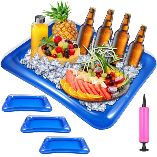 BESPORTBLE 1 Set Inflatable Ice Bar Ice Bath Tub Inflatable Tent Drinks Ice Serving Buffet Cooler Salad Tray Serving Tray Ice Buffet Cooler Freezers Hot Pvc Float Pool Party Food
