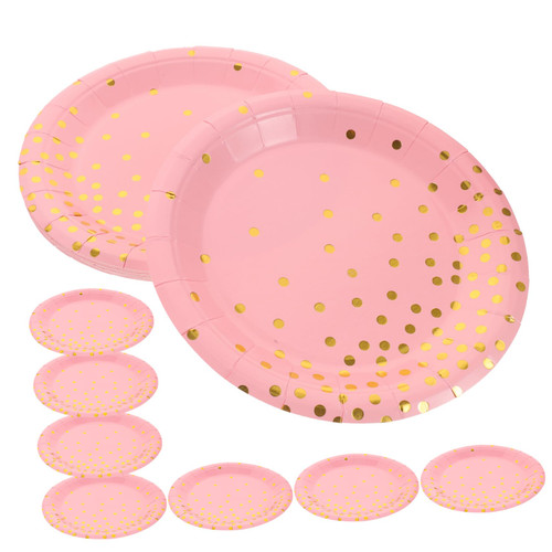 FRCOLOR 50pcs Party Paper Plate Gold Party Supplies Paper Dinner Plates Pink Gold Plates Gold Paper Plates Dessert Plates Bronzing Paper Birthday Party Plates Accessories Food FRCOLOR 50pcs Party Paper Plate Gold Party Supplies Paper Dinner Plates Pink Gold Plates Gold Paper Plates Dessert Plates Bronzing Paper Birthday Party Plates Accessories Food