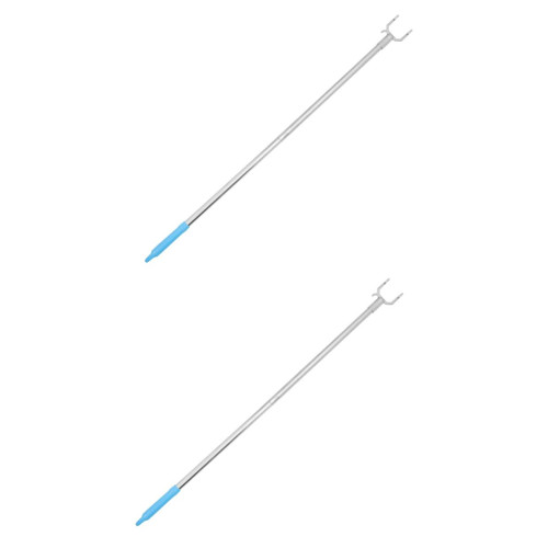 PRETYZOOM 2pcs Stainless Steel Clothes Drying Pole Clothing Balcony Clothes Pole Wardrobe Hook Pole Clothes Reaching Rod Reach Pole Practical Clothes Pole Clothes Rail Indoor