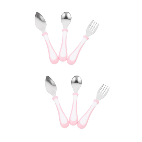 ERINGOGO 2 Sets Baby Tableware Baby Spoons Toddler Spoon Flatware Baby Utensils Toddler Feeding Utensils Self Feeding Spoon Feeding Spoons Complementary Food Training Spoon Fork