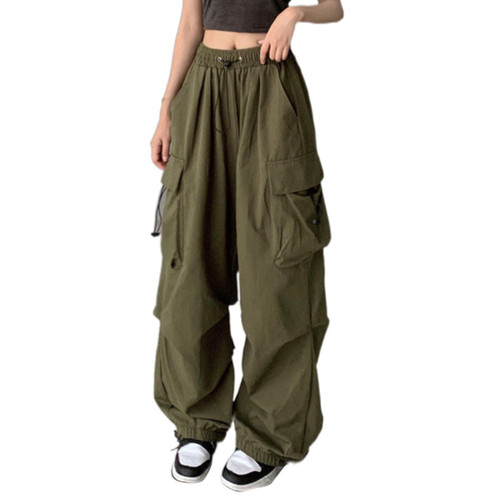 ORT High Waist Cargo Pants Women Baggy Cargo Pants for Women Multiple Pocket Jogger Straight Wide Leg Parachute Pants Y2K Women Cargo Pants