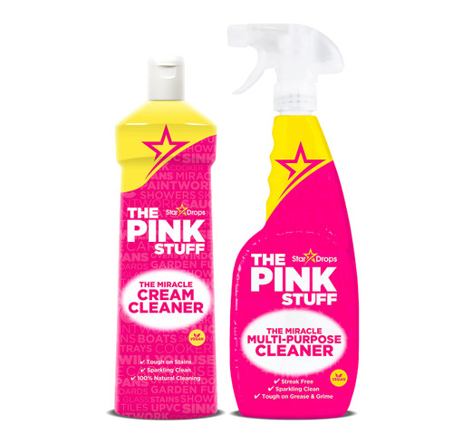 Stardrops - The Pink Stuff - Multi-Purpose Spray and Cream Cleaner Bundle (1 Multi-Purpose Spray, 1 Cream Cleaner)