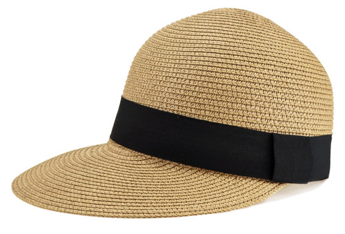 Sun Visor Hat Women, Summer Floppy Straw Beach Hats Wide Brim Foldable (Medium, Khaki)