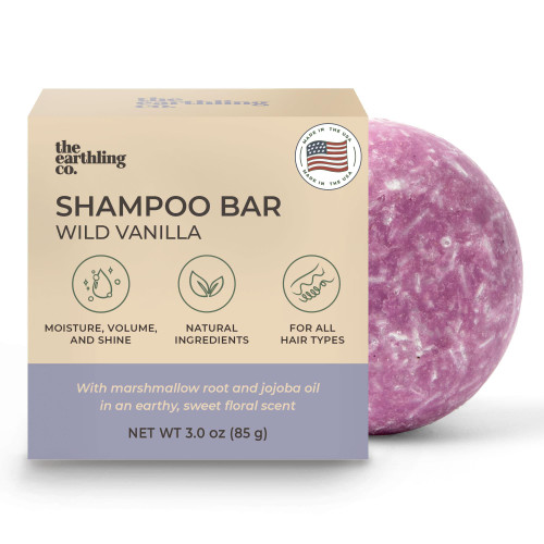 The Earthling Co. Shampoo Bar - Promote Hair Growth, Strengthen & Volumize All Hair Types - Paraben & Sulfate Free formula with Natural, Vegan Ingredients for Dry Hair (Wild Vanilla, 3 oz) The Earthling Co. Shampoo Bar - Promote Hair Growth, Strengthen & Volumize All Hair Types - Paraben & Sulfate Free formula with Natural, Vegan Ingredients for Dry Hair (Wild Vanilla, 3 oz)