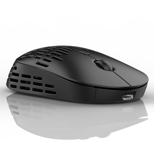 RAPIQUE Bluetooth Wireless Mouse - (BT+USB-C Receiver) Dual Mode Rechargeable Silent Computer Mice with 2.4G Type C Receiver, USB C Hollow Mouse for MacBook, Laptop, Tablet (Black)