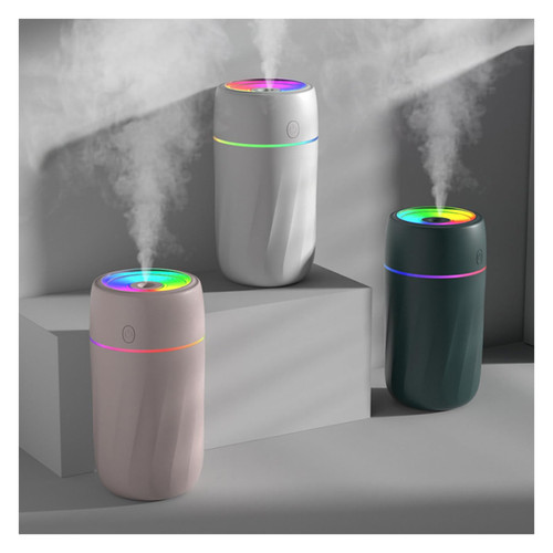 Portable Mini ?um???????, USB ?um???????, Colorful Night Light ?um??????? 300ml, Silent C??? M??? ?um??????? for Bedroom and Office, Easy to Clean (White)