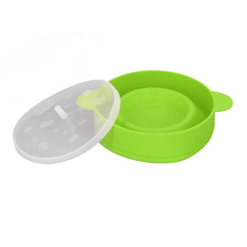 Silicone Microwave Popcorn Popper Collapsible Bowl,Silicone Popcorn Popper,Collapsible Microwavable Bowl BPA Free and Dishwasher Safe(Green)