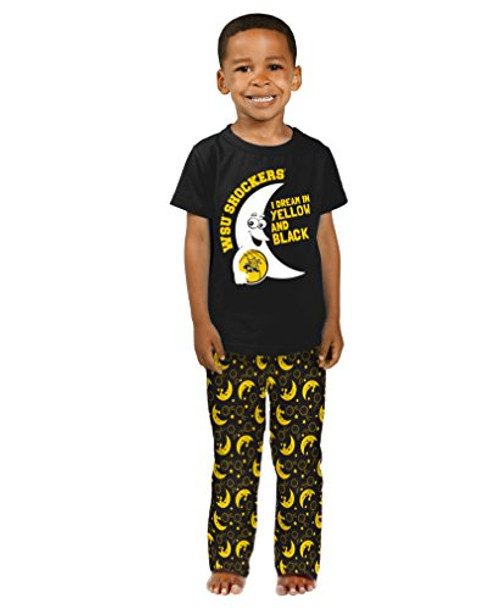 Cheekie Peach NCAA Wichita State Shockers Boys Infant I Dream Pajama Set, 12-18 Months, Black