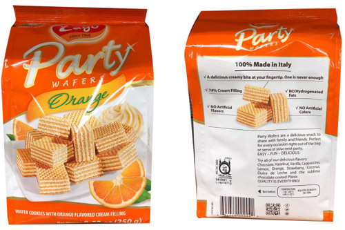 Gastone Lago Party Wafers Orange Cream Filling - 8.82 oz (Pack of 2)