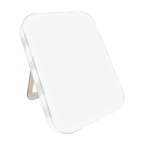 Angoily 1 Pc Lighted Vanity Mirror Desktop Makeup Mirror Tabletop Vanity Makeup Mirror Square Desk Makeup Vanity Mirror Led Desk Mirrors Plastic Travel Light Mirror Touch White