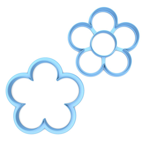 Sweet Prints Inc Set of 2 Five Petal Daisy Cookie Cutter - Dishwasher Safe (2")