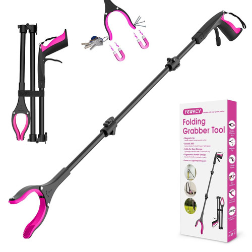REWKCY Grabber Reacher Tool, 43" Long Folding Reacher Grabber Pickup Tool for Seniors with 360° Rotating Claw + 2 Magnets, Trash Picker Upper Grabber Tool Heavy Duty REWKCY Grabber Reacher Tool, 43" Long Folding Reacher Grabber Pickup Tool for Seniors with 360° Rotating Claw + 2 Magnets, Trash Picker Upper Grabber Tool Heavy Duty