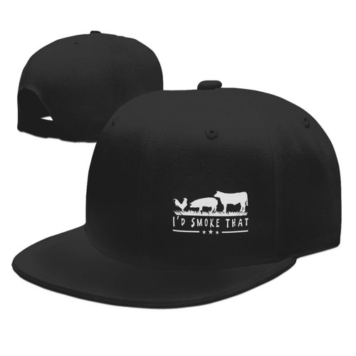 I'd Smoke That Patriot BBQ Barbeque Cook Chef Flat Bill Hat Snapback Hats for Men Baseball Cap Trucker Hats Mens Adjustable Black I'd Smoke That Patriot BBQ Barbeque Cook Chef Flat Bill Hat Snapback Hats for Men Baseball Cap Trucker Hats Mens Adjustable Black