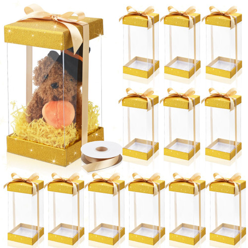 Zhanmai 12 Pack Clear Gifts Boxes 8 x 4 x 4 Transparent Gifts Box with Glitter Base Lid Clear Plastic Gift Packaging Boxes for Wedding Birthday Valentine's Day Mother's Day Father's Day(Gold) Zhanmai 12 Pack Clear Gifts Boxes 8 x 4 x 4 Transparent Gifts Box with Glitter Base Lid Clear Plastic Gift Packaging Boxes for Wedding Birthday Valentine's Day Mother's Day Father's Day(Gold)