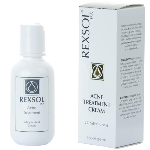 Rexsol Acne Treatment Cream Salicylic Acid Cream | Fights all causes of acne | Contains the most effective ingredients | Formulated with Salicylic Acid to clear up acne pimples( 60 ml / 2 fl oz )