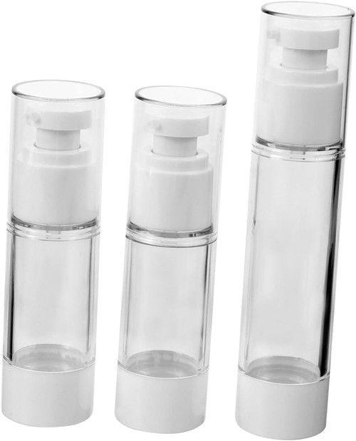 3pcs Airless Empty Bottle Airless Lotion Bottle Clear Soap Dispenser Fine Mist Spray Bottle Vacuum Container Shampoo Container 15ml Pump Bottle Lotions Filling Pump Cosmetic Travel/184