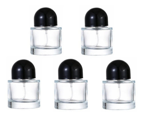 CTKcom 30ML Glass Perfume Bottles Empty Clear Spray Perfume Bottles with Black Lid Refillable Portable Perfume Atomizer Vials Refillable Cosmetic Containers for Perfume Essential Oils Liquids,5 Pack