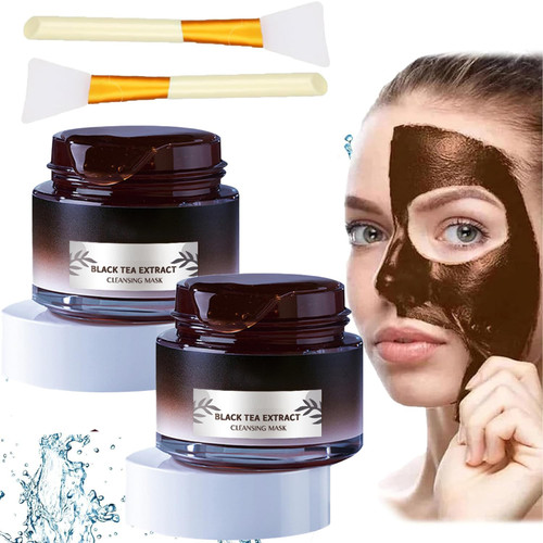 Black Tea Skinning Peel Off Mask, Black Tea Skinning Face Mask, Herbal Refining Peel-Off Mask, Refining Mask Facial Peel-Off Blackhead Herbal Cleansing Remove, Deep Cleaning Facial Mask (2pcs)